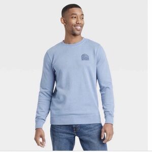 Goodfellow & Co French Terry Crewneck Pullover Sweatshirt-Blue XL